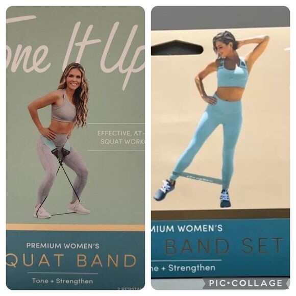 Tone It Up Premium Women's Squat Bands 2pk And Booty Band Set Workout Bands NEW - Picture 1 of 4